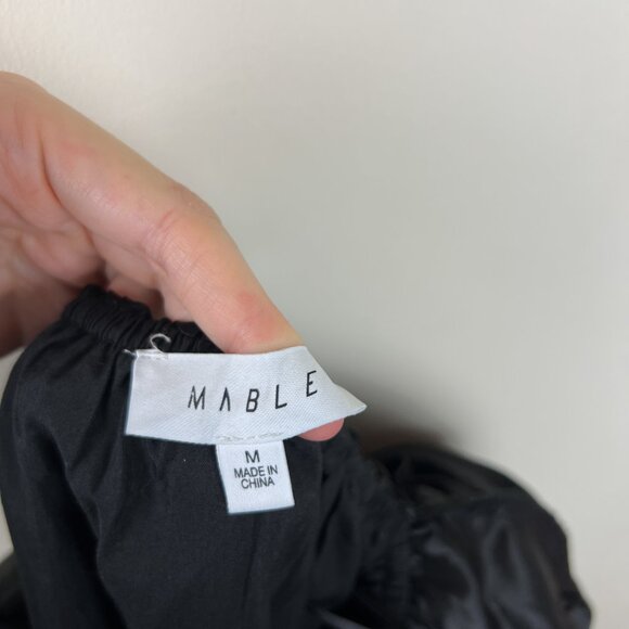 Mable Black Ruffle V-Neck Bow Back A-Line Mini Dress - Picture 5 of 7